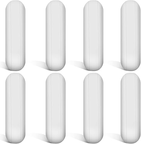 Weewooday 8 barras agitadoras magnéticas de PTFE, barra de placa de agitación de PTFE de acero inoxidable de color blanco, barra magnética de placa