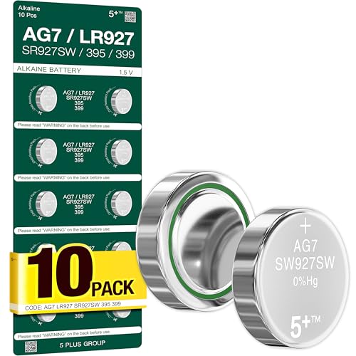 5Plus Group 10 PCS AG7 G7 LR57 LR57SW LR926 LR926SW SR926W L926E LR927 LR927SW 395 399 1.55V Button Cell Watch Batteries