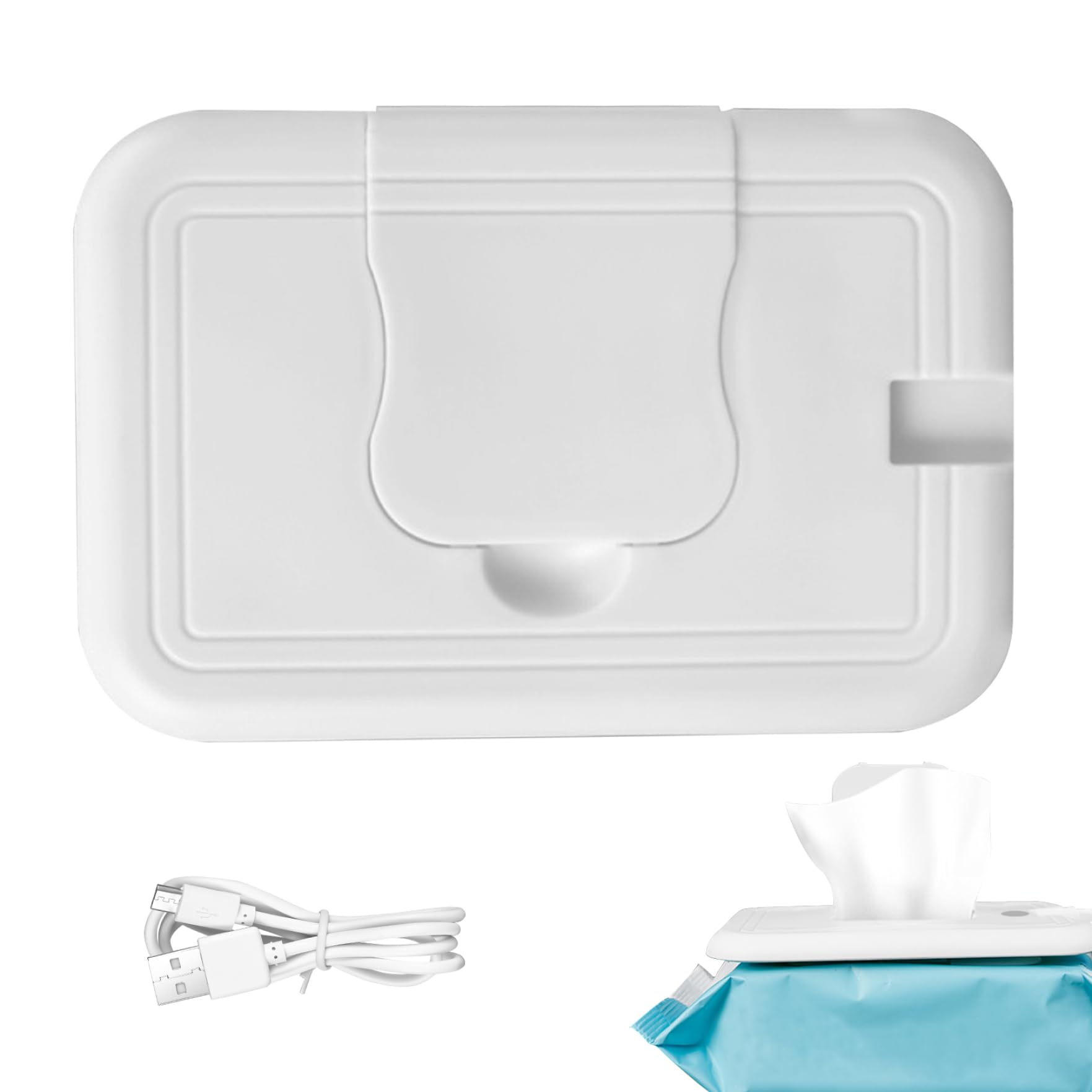 Newborn Essentials, Baby Wipe Warmer Portable 45-55 ℃ USB Diaper Wipe Warmer Compact Wet Wipes Dispenser Keep Wipes Warm in Winter for Car, Travel