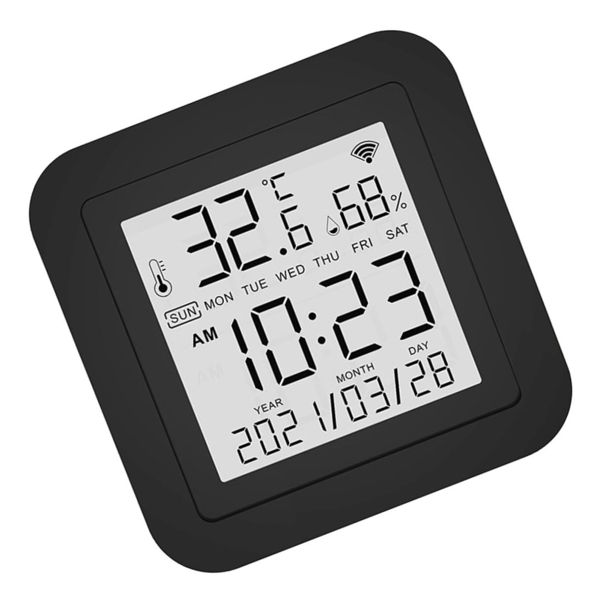 HOMSFOU Indicatore Di Temperatura Digitale Misuratore Di Umidità Interno Termometro Igrometro Per Interni Strumento Di Monitoraggio Della Temperatura Umidità Design Compatto Per Uso