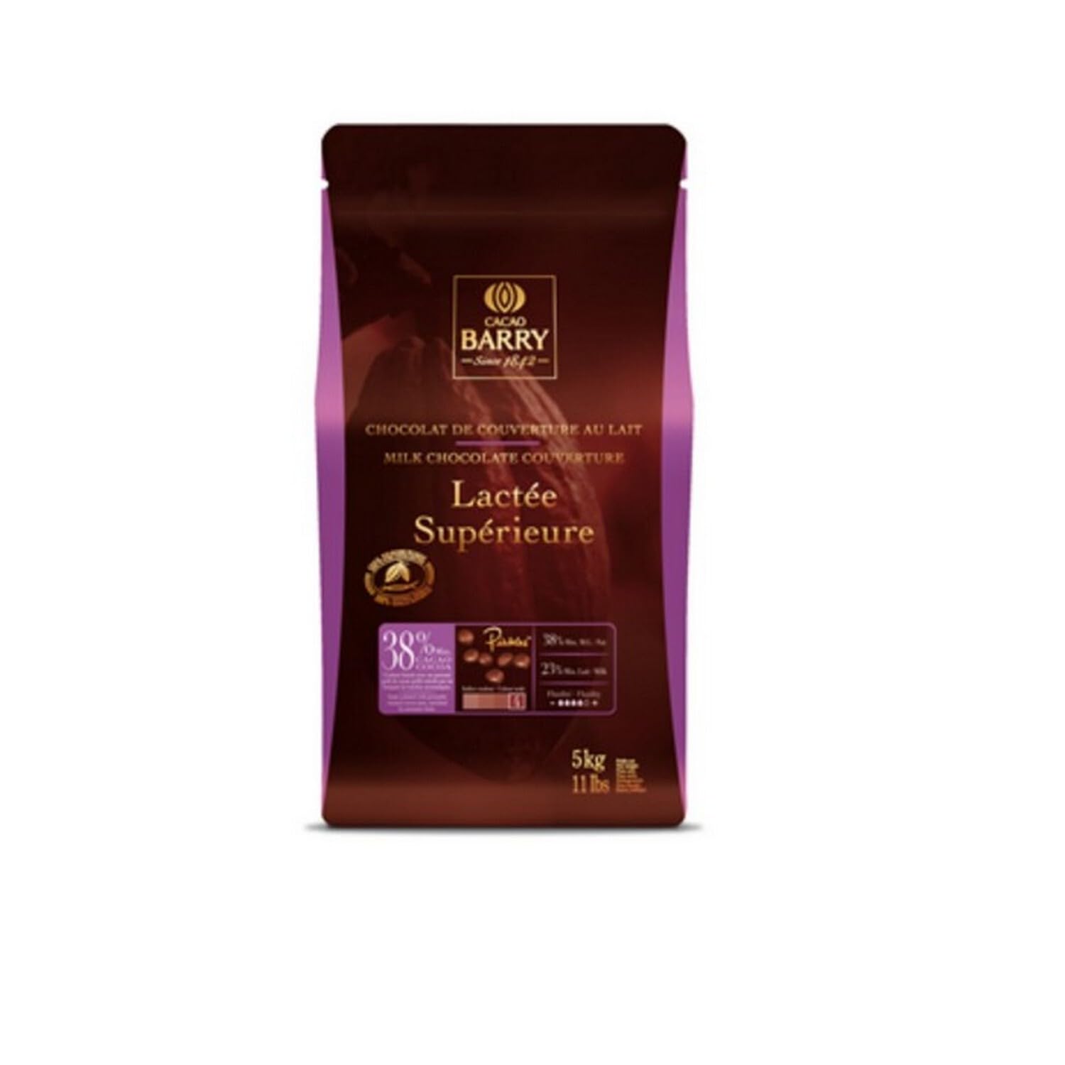 Cacao Barry Chocolat de couverture lactée Supérieure 38.2% sac 5 kg