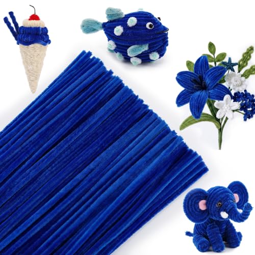 Image of Caydo 200PCS Royal Blue Pipe Cleaners, Chenille Stems for Crafts