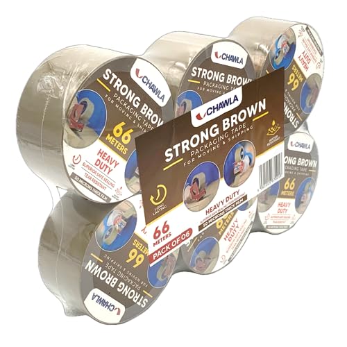 CHAWLA 6 Rolls Brown Packing Tape 48mm x 66m