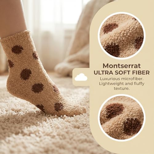 Image of Tergy 6 /20 Pairs Fuzzy Socks Soft Cozy Fluffy Warm Winter Sleep Plush Bed Microfiber Slipper Fleece Socks for Women