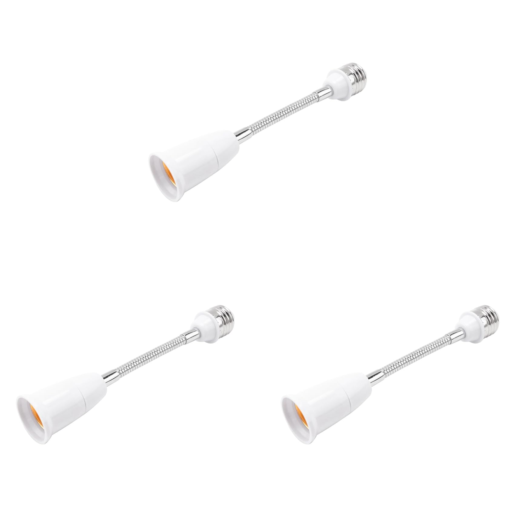 Hndhbfgrt 3pcs 19cm Long Flexible Goose Neck E27 to E27 LED Light Bulb Extension Adapter