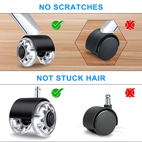 Office Chair Casters Wheels Set Of 5-2" Heavy Duty Mute Desk Chair Wheels Replacement 2200Lbs-Universal Fit Wheels For Office Chair #TOP3