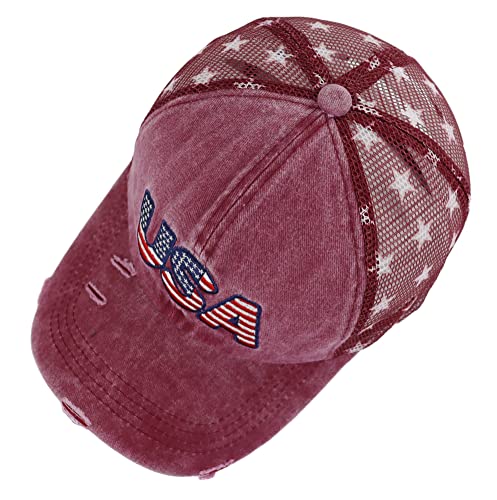American-Flag-Trucker-Hat-for-Men-Women-Adjustable-Vintage-Embroidery-Washed-Distressed-USA-Baseball-Cap