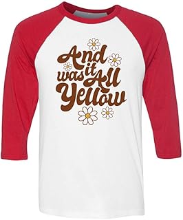 TeesAndTankYou and it was All Yellow Three-Quarter Raglan Sleeve Baseball Shirt Unisex 2X-Large White/Red