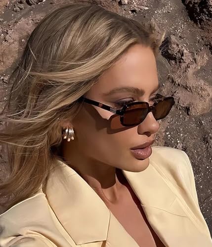Retro Rectangle Sunglasses for Women Men 90s Small Square Frame Sun Glasses2