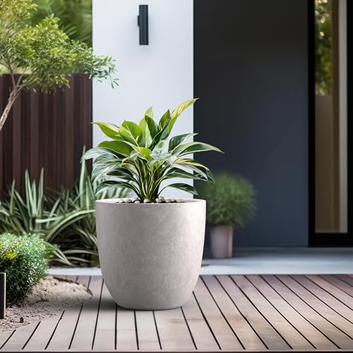 Image of Kante Large Round Bowl CON Gray Concrete Planter 18 inch Dia, Outdoor