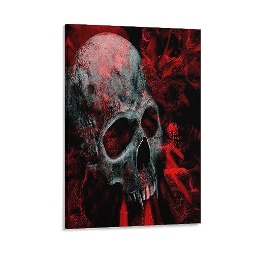 Toile graffiti street art pour decoration salon moderne tableau skullhead 40x60