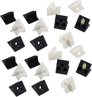 OKUMEYR Cabinet Angle Brackets Corner Braces Fasteners 100 Sets Wardrobe Back Buckle Black Shelf Brackets Plastic Angle Bracket Shelf Cabinet Angle Brackets