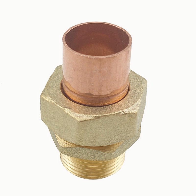 Conector de tubería de soldadura con tuerca de unión recta de latón de 1 pulgada-22 mm, rosca macho BSP y conexión de cobre, 1 unidad