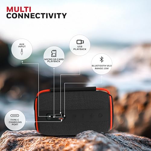 Image of Honeywell Suono V210 Bluetooth 6.0 Speaker, 5W, Deep Bass Dual Radiators, 10H Playback, IPX6, Dual Speaker Pairing, RGB Light, USB /AUX /SD, Type-C Charging, Built-in Mic, 2yr Manufacturer Warranty