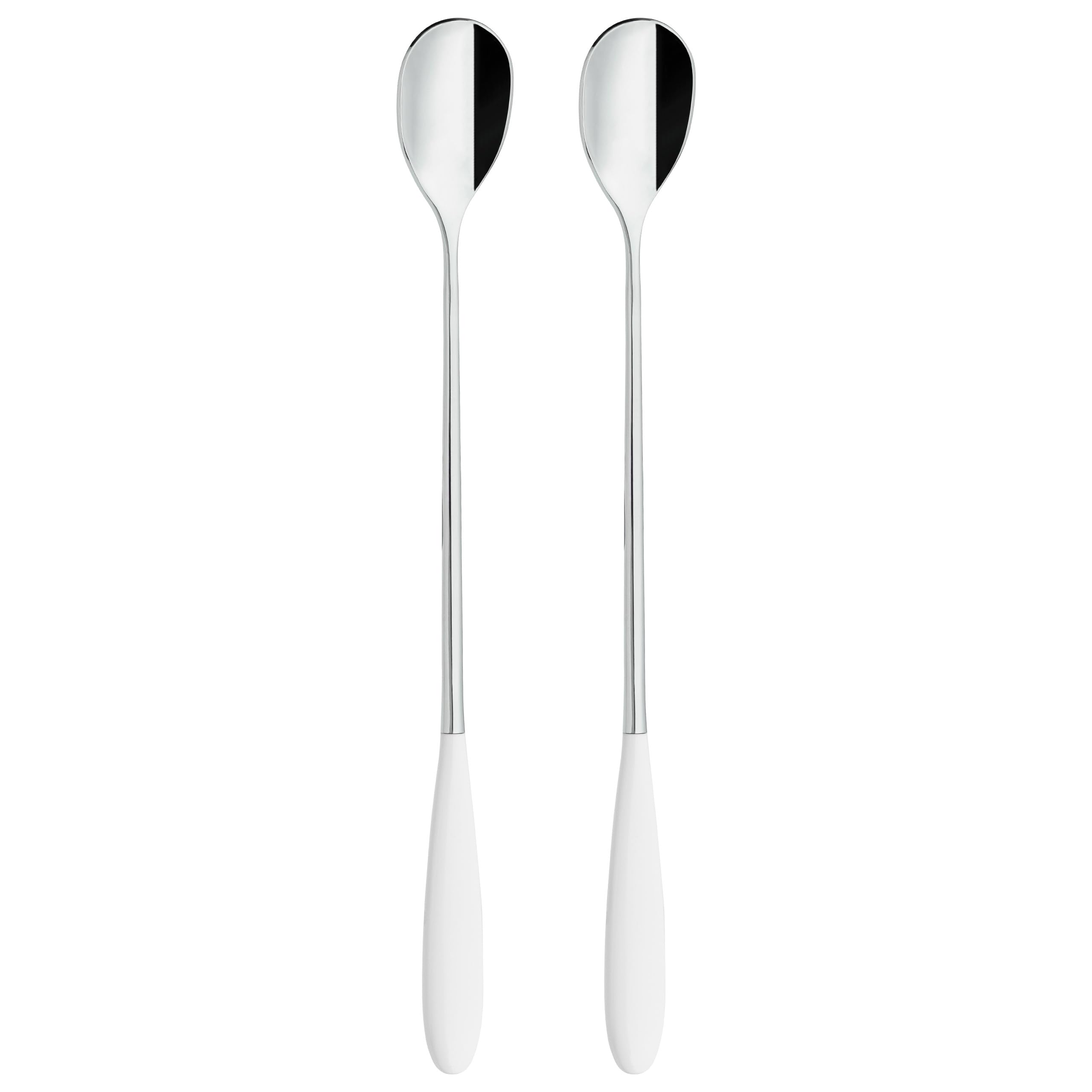 Grunwerg White Yin & Yang Soda Spoons 2Sos650w, 18/10 Stainless Steel, Set Of 2,