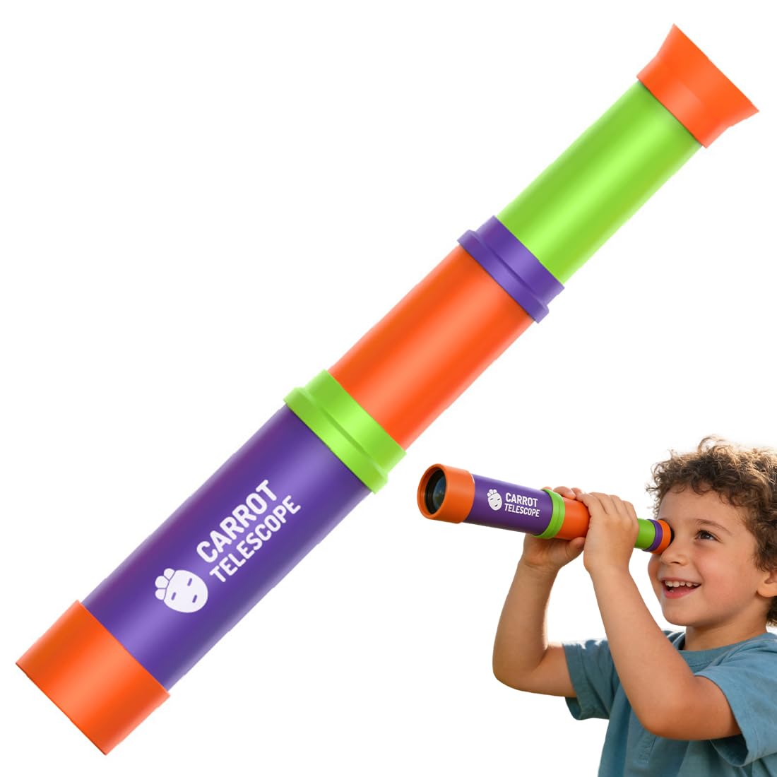 Cannocchiale per Bambini 8x - Materiale Plastico Leggero, Regalo Perfetto per Osservazione Uccelli & Attività Outdoor
