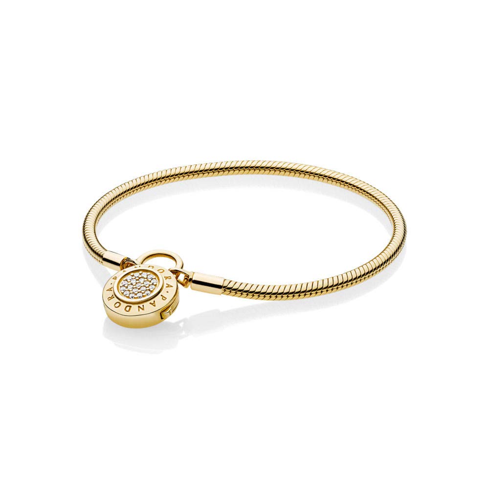 PANDORA Shine logo bransoletka z zapięciem na kłódkę - 567757CZ e srebro wysokiej próby, 19, cod. 567757CZ-19