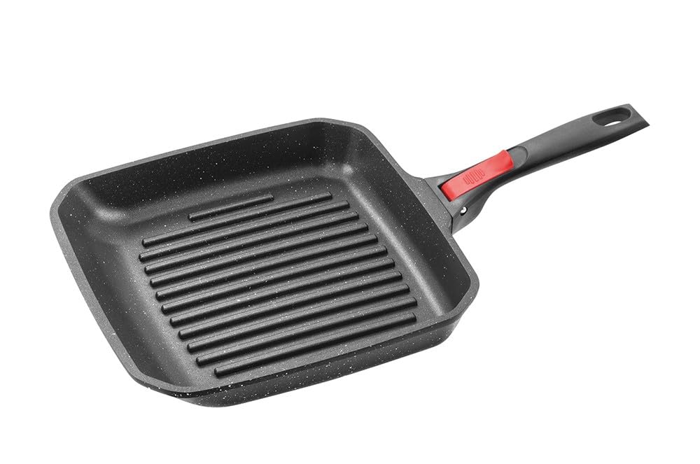 Pradel Excellence - 92382 M - Poêle grill 26 cm + Poignée Amovible - Tous feux et induction - Sans PFOA - 334