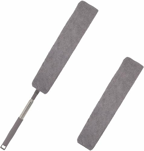 Miniatura 10 de Limpiador de polvo retráctil, herramienta de limpieza debajo del refrigeradorsofá, plumero de microfibra con poste extensible de 32 a 100 pulgadas,