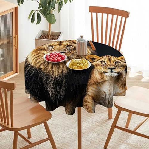 Nappe lion anti-tache carrée en polyester lavable pour table de cuisine propre - 7