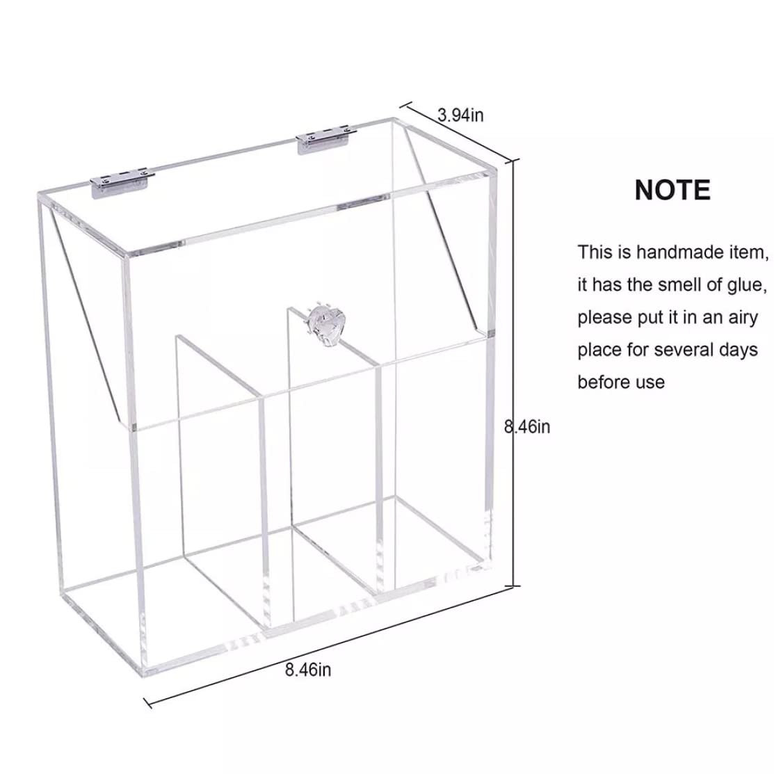 Soporte de acrílico transparente para brochas de maquillaje con tapa, organizador de caja de almacenamiento de brochas cosméticas con compartimento