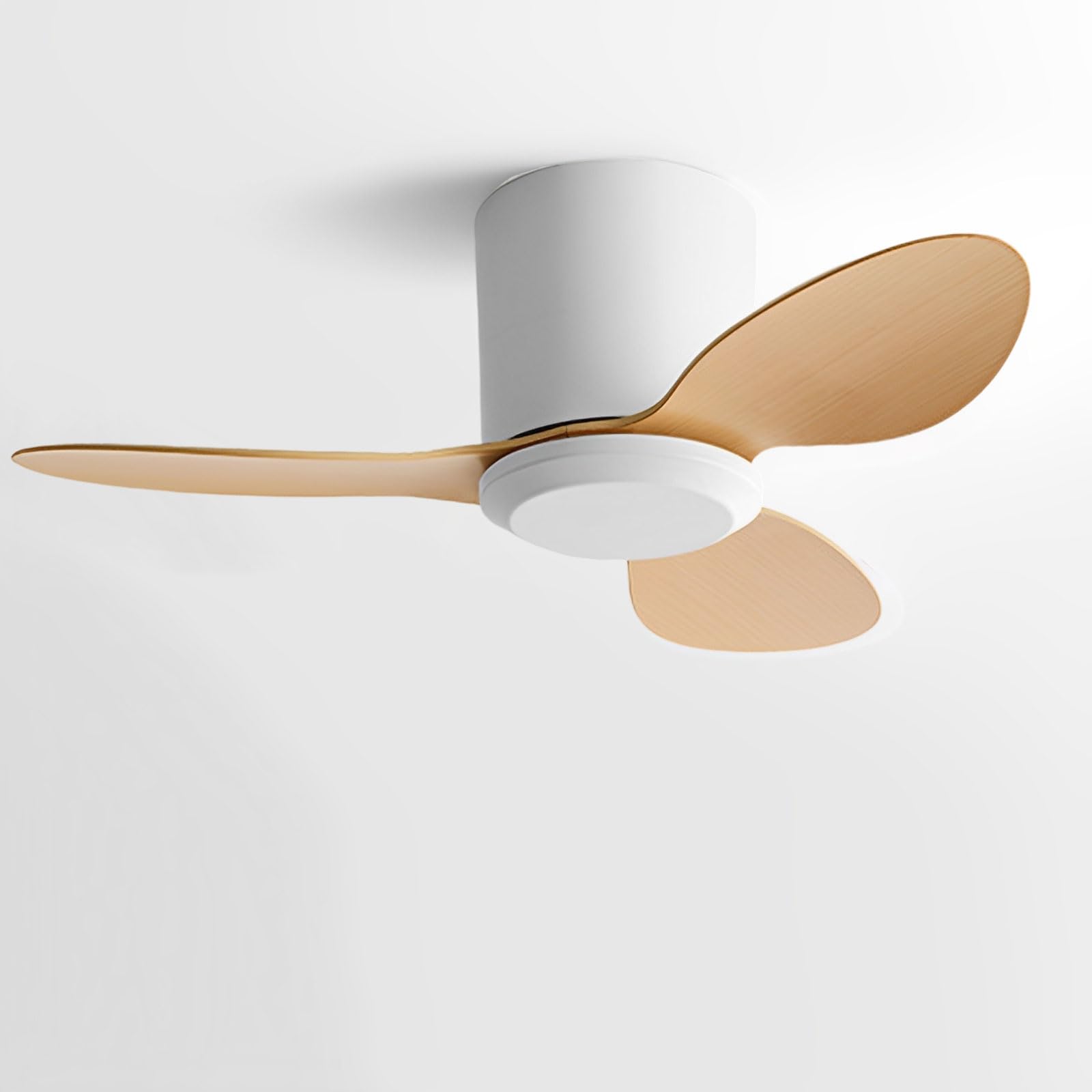 Recessed Ceiling Fan Without Light Modern Small Ceiling Fan with Remote 6 Speeds Ceiling Fan Without Lights for Restaurant Bedroom Patio (25")