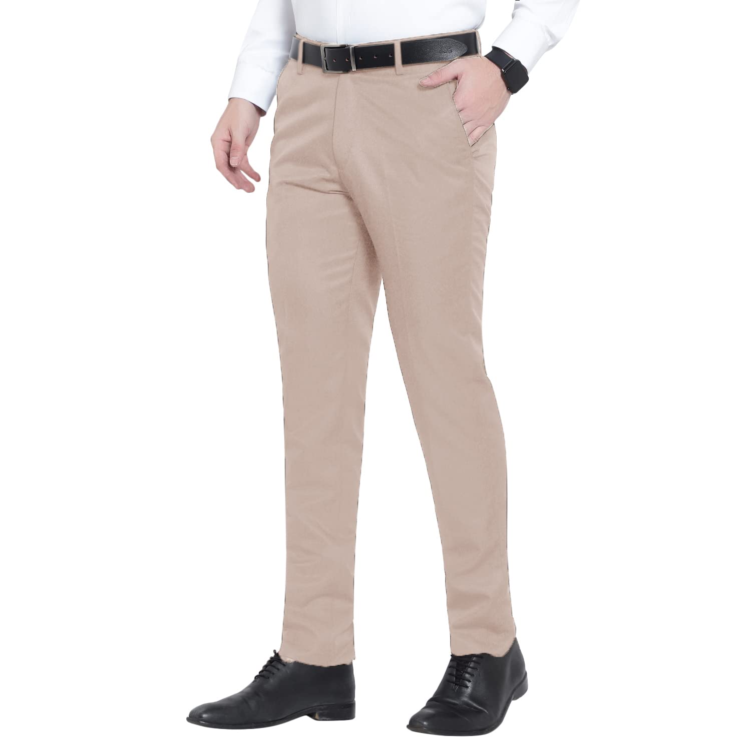 Men's Slim Fit Cotton Blend Dress Trousers, Formal Wear-picture-31