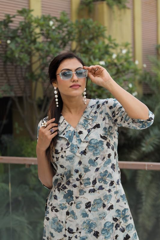 Image of Designer Women Export Quality Modal Chanderi with foil Print Top with Trousers Sophisticated Co-ord Set for Women