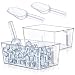 Havawish 2 Set Ice Storage Bin and Flexible Scoop Set Plastic Freezer Bin with Pull out Handle Storage Bucket Clear for Container with Scoop (gray, 10.83 x 7 x 4.33 in, Classic)