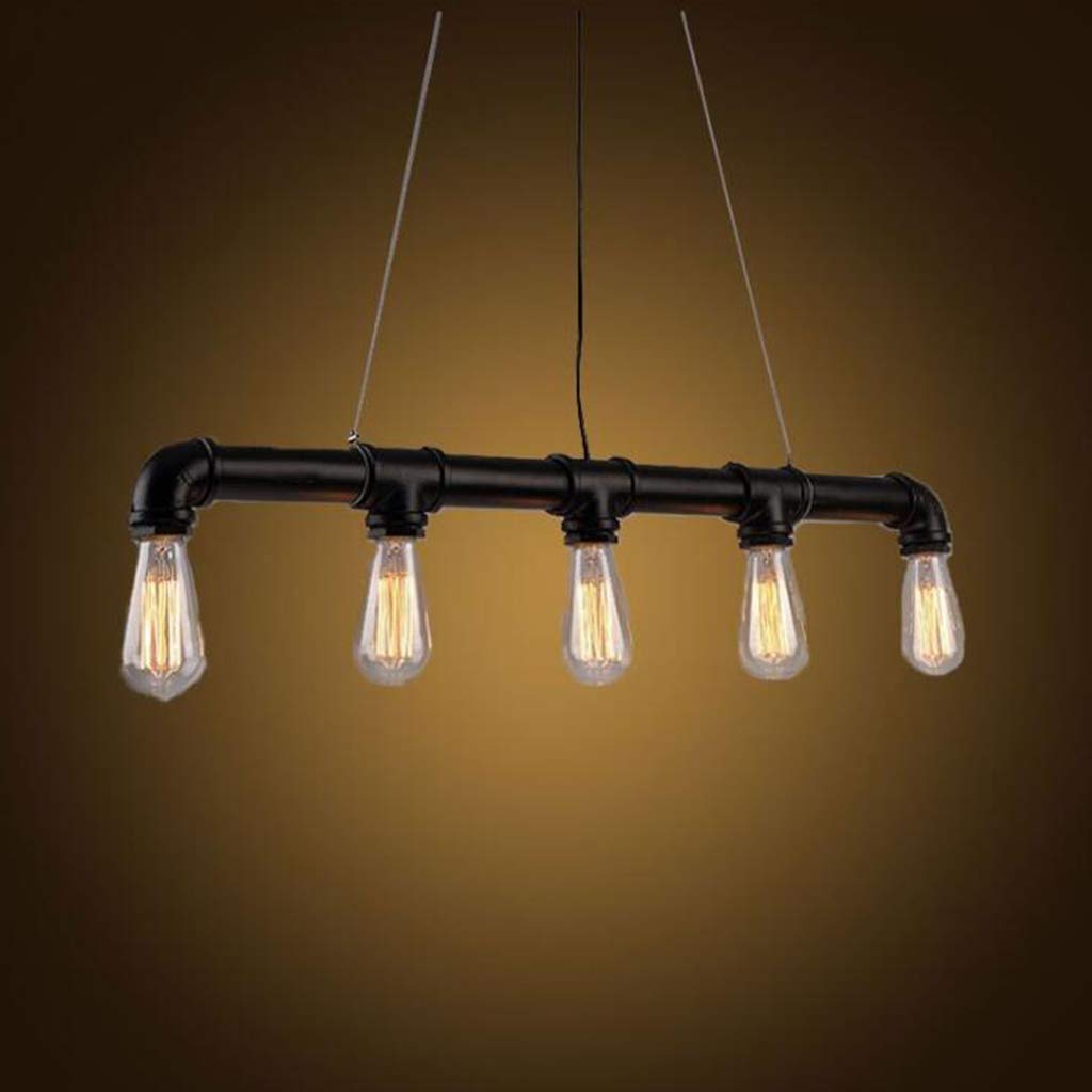 HYQJUNEVintage Industrial Water Tube Shaped Hanging Lamp Ceiling Light Retro Metal Hanging Lamps Edison Rustic Light Pendant Steampunk Lights Loft Cafe Bar Restaurant Pendant Lamp