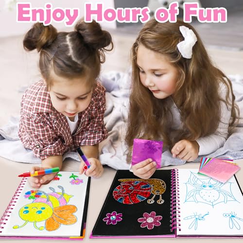 Image of FUNNYB&G Mess-Free Foil Art Craft for Girls Ages 4-10, Kids Birthday Gift
