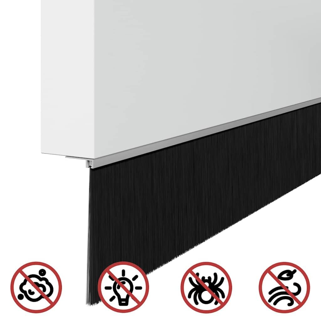 Selbstklebende Türbürstendichtungen 6er Set 100 cm, Zugluftstopper für Türen, Türdichtung mit Aluminiumlegierung, Schallschutz und Staubschutz für den Innenbereich, Silber