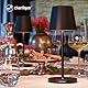 charlique® LED Tischlampe kabellos mini (Doppelpack) - Dinner Light schwarz 28 cm - Akku Tischleuchte mit USB, aufladbar, warmes Licht, indoor & outdoor geeignet
