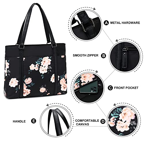 Btoop 324 Laptop Tote Bag Womens Work Bags Purse Floral Teacher Handbag Shoulder Bag Fit 15.6 In Laptop  thumb #8