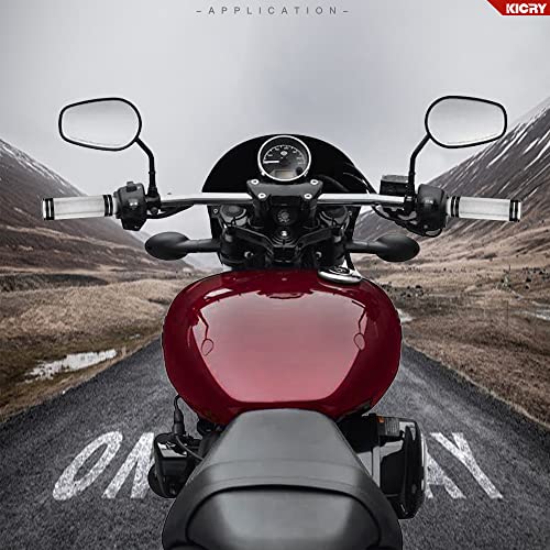 Kicry 1" Motorcycle Hand Grips Black Chrome Handlebar Grips Compatible With Harley Touring Honda Yamaha Suzuki Kawasaki (Chrome-A) #TOP3