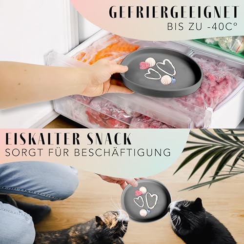 ne&no Futternapf für Katzen [nala Collection] - Flache Futterschale | Breiter Silikonnapf | Fressnapf | Silikon Napf | Katzenfutter Teller