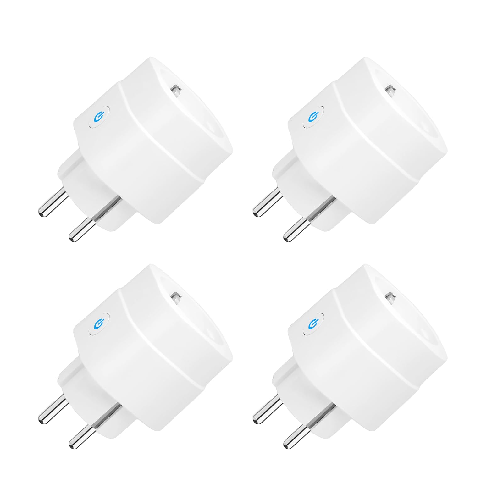 Enchufe WiFi, enchufe Alexa de 16 A, paquete de 4 unidades compatible con Alexa Echo y Google Home, no requiere concentrador, certificado CE y RoHS, solo admite redes WiFi de 2.4 GHz
