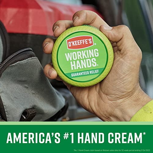O'Keeffe's Working Hands Hand Cream, 6.8 oz Jar and Healthy Feet Foot Cream, 6.4 oz Jar - Repairing Skincare for Extremely Dry, Cracked Hands and Feet by O'Keeffe's - Image 4