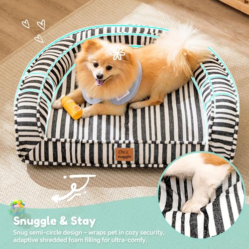 Dog Bed for Small Medium Dogs - Washable Canvas Puppy Beds, Breathable & Low-Step Entry Easy for Senior Dog, 28x23x6.5inches - Image 5