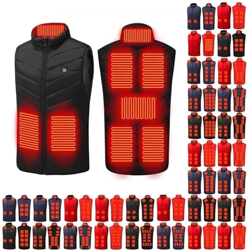 Gilet Chauffant Homme Femme Veste ÉLectrique USB LéGèRe 8 Zones De Chauffage 3 Niveaux De Chaleur Doudoune Chaud Hiver Slim Fit Vêtements Manteau Avec Poches, Veste Pour La RandonnéE, Le Camping