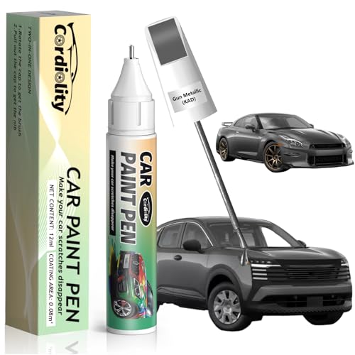 Image of KAD Gun Metallic Touch Up Paint for Nissan, Color Accurate Car Paint Scratch Repair Pen, Quick & Easy Fix Automotive Chips and Nicks