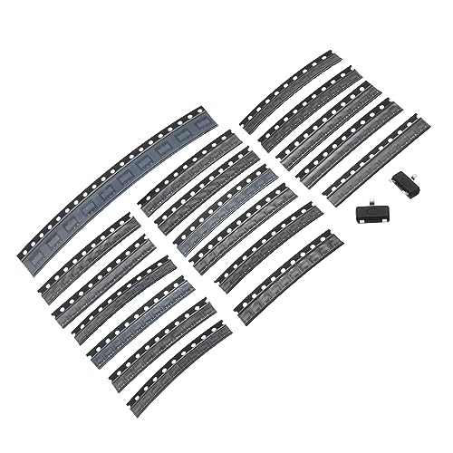 PATIKIL Surface Mounted Devices Power Transistor Assortment Kit, 180pcs 18Types Electronic Component for General Purpose Switching Applications