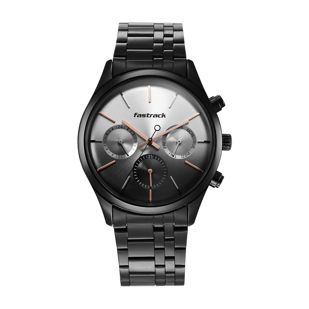 Fastrack Opulence Mens Quartz Multifunction Multicoloured Dial Stainless Steel Strap Watch for Guys-NS3288NM01 (B0BHVV849Y) Amazon Price History, Amazon Price Tracker