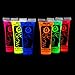 6 x 10ml UV-Bodypaint Körpermalfarben Schwarzlicht Fluoreszierende Schminke Bodypainting Neon Farben Leuchtfarben