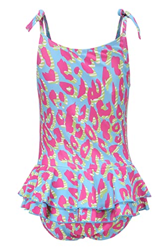 Girls Leopard Swimsuits Hawaiian Ruffle One Piece Bathing Suit Skirted Swimwear for Kids 3-16 Years2