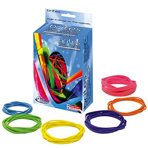 Image of Alliance 07706 Brites Pic-Pac Rubber Bands, Blue /Orange /Yellow /Lime /Purple /Pink, 1-1 /2-oz Box (Pack of 2)