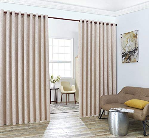 70% Off Discount Linen Zone Ivory Beige Extra Wide Curtains for Wall Partition. Sliding Hanging Room Dividers Come as Set of 2 Dividers for Bedroom or Can Be Used as Privacy Screen. (Evelyn 108 x 108 Ivory)