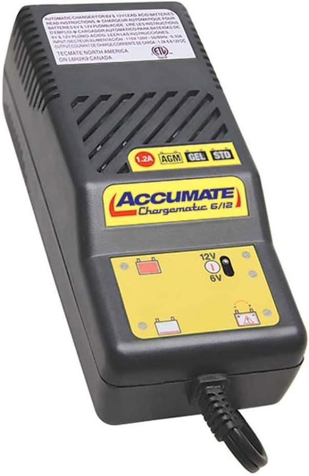 AccuMate 6/12 1.2A, TM-08, 4-Step 6V/12V ChargeMatic Battery Charger-maintainer