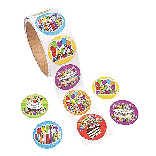 Fun Express 100 Birthday Roll Stickers