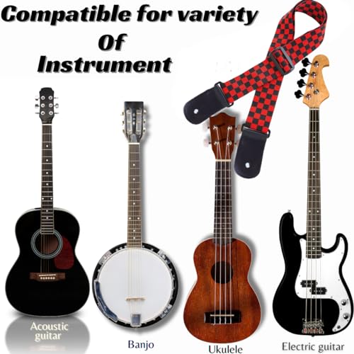 Image of MOCKING BIRD Guitar Belt with guitar wall mount hanger Adjustable Buckle Guitar strap for acoustic Guitar Electric Guitar bass Guitar Hanger with Colourful Plectrum picks